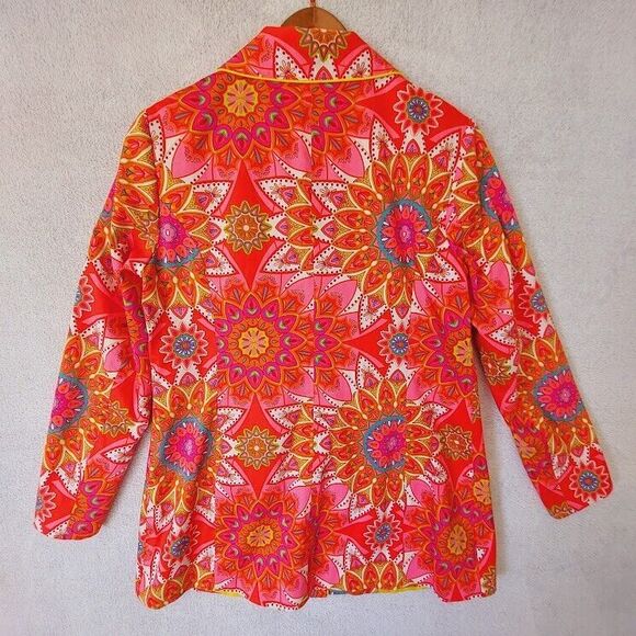 6 By Six Womans M Vibrant Mandala Print Boho Detailed Jacket - Picture 3 of 11